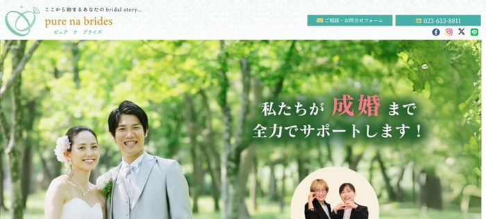 ピュアナブライズの公式HPキャプチャ