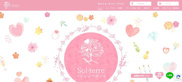 ソルテール-マリッジサポートの公式HPキャプチャ