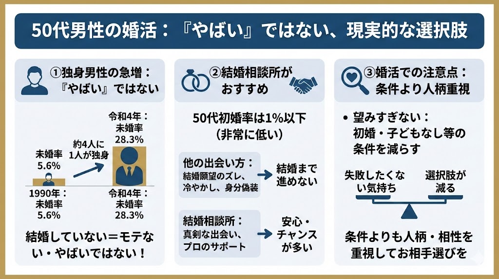 50代で初婚・婚活をする男性は「やばい人」？