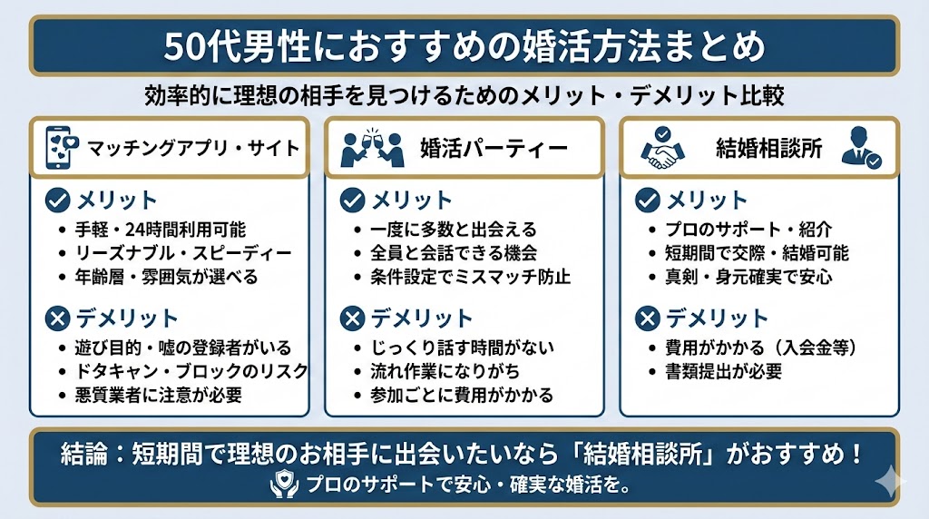 50代男性に向いている婚活の方法