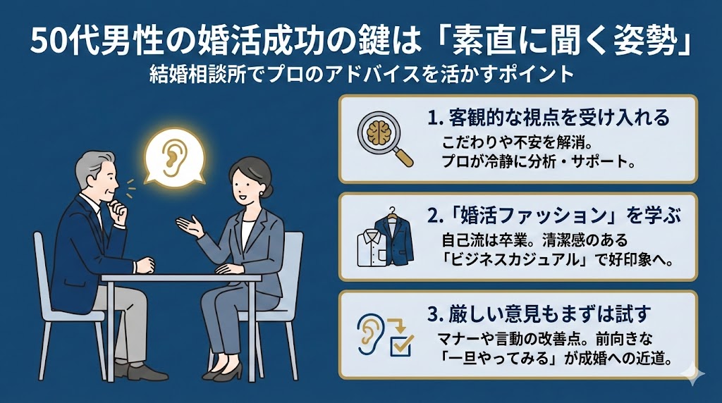 50代男性が結婚相談所で受けるべきアドバイス