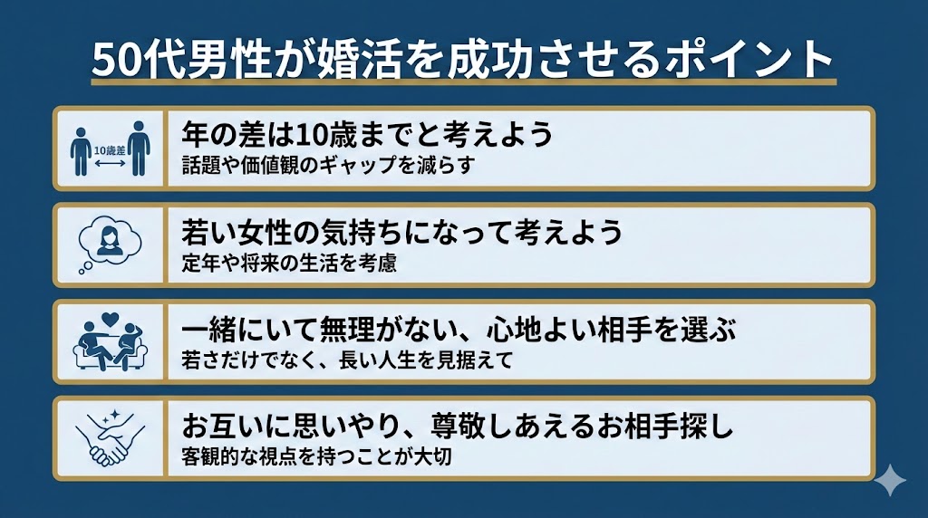 50代が婚活で若い女性と巡り会えるのか
